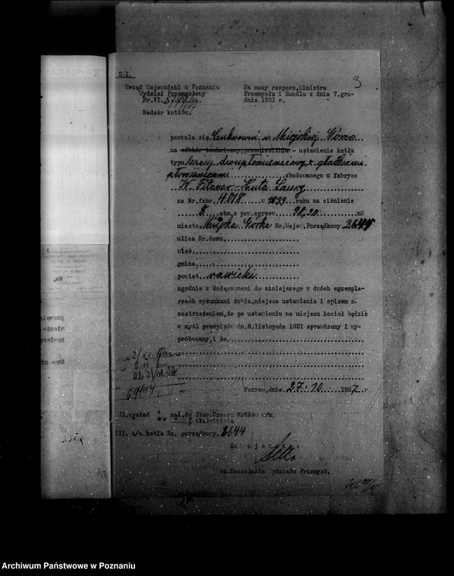 Obraz 7 z jednostki "Cukrownia w Miejskiej Górce nr woj. kotła 2644"