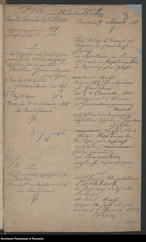 Obraz 5 z jednostki "Die von den Verlobten beigebrachten Urkunden zur Eheschliessung pro 1878"