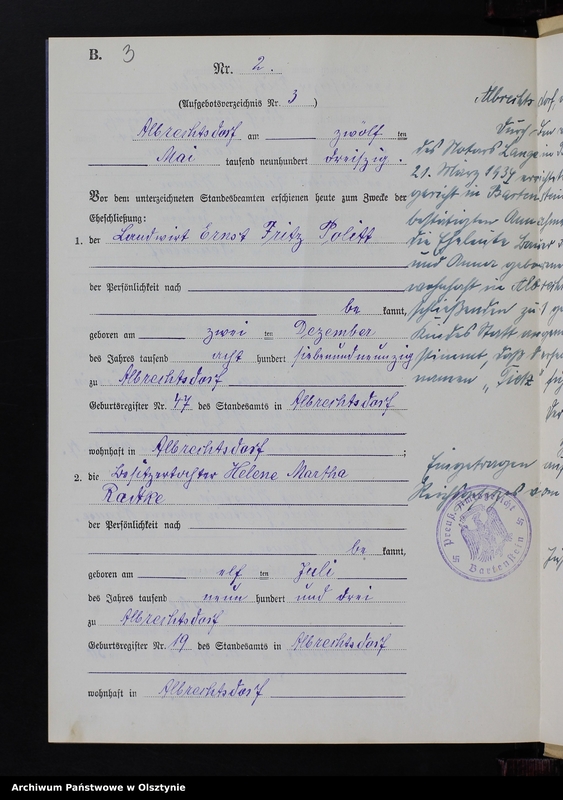 image.from.unit.number "Heiraths-Neben-Register Nr 1 - 15 [ Księga małżeństw - wtóropis ]"
