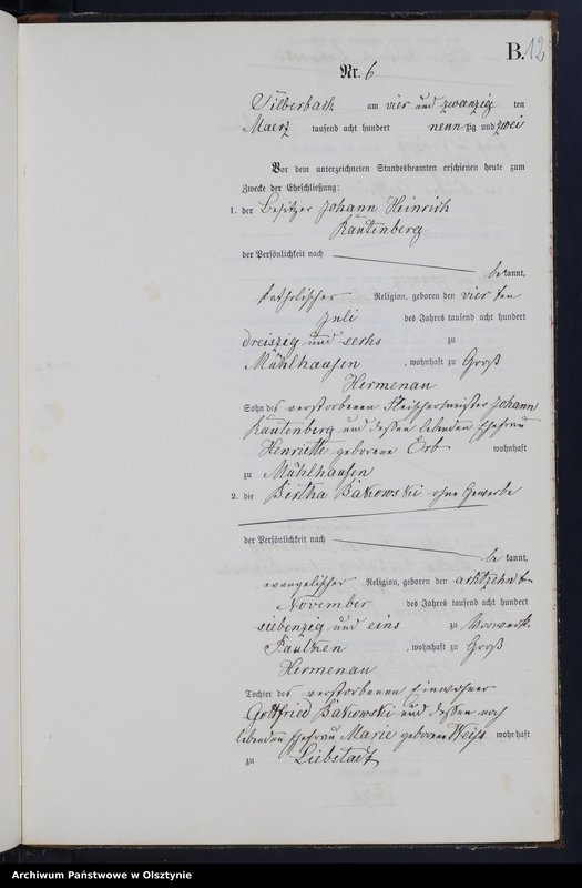 image.from.unit.number "Heiraths-Neben-Register Nr 1 - 23"