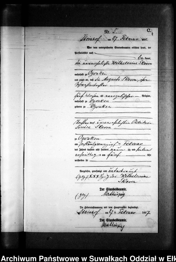 image.from.unit.number "Sterbe-Neben-Register des Preussischen Standes-Amtes Gr. Strengeln Kreis Angerburg"