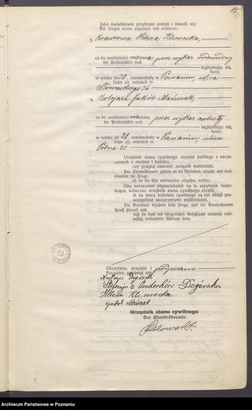 Obraz 17 z jednostki "Księga miejscowa małżeństw tom III [Rejestr główny małżeństw]"