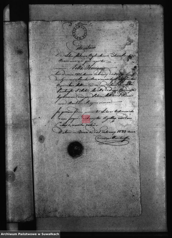 image.from.unit.number "Metryki czyli Wypisy służące do Akt Ślubnych Gminy Berzniki na Rok 1823"