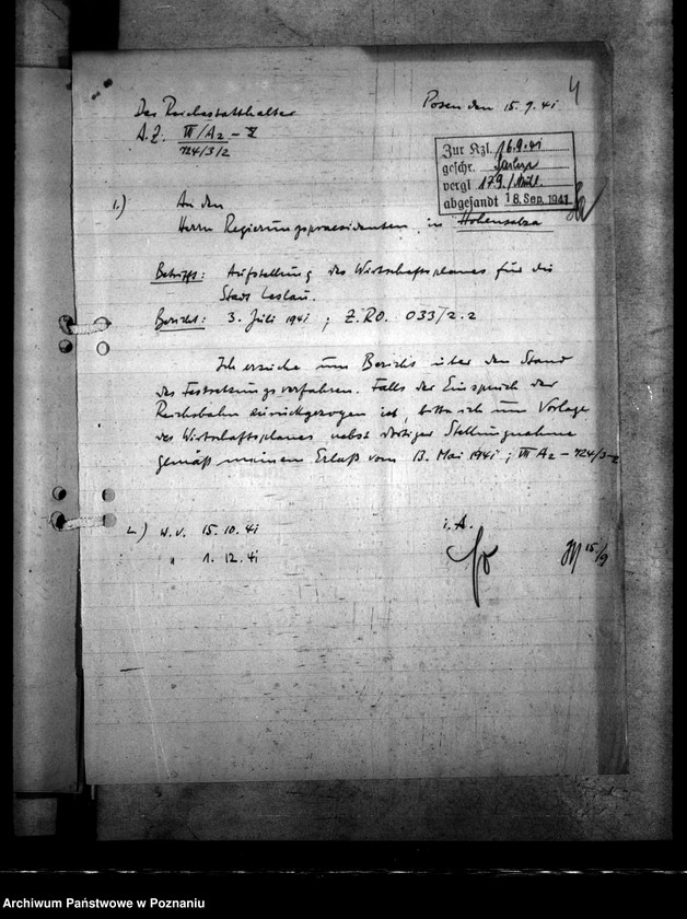 Obraz 8 z jednostki "Wirtschaftsplan Leslau (Włocławek)"