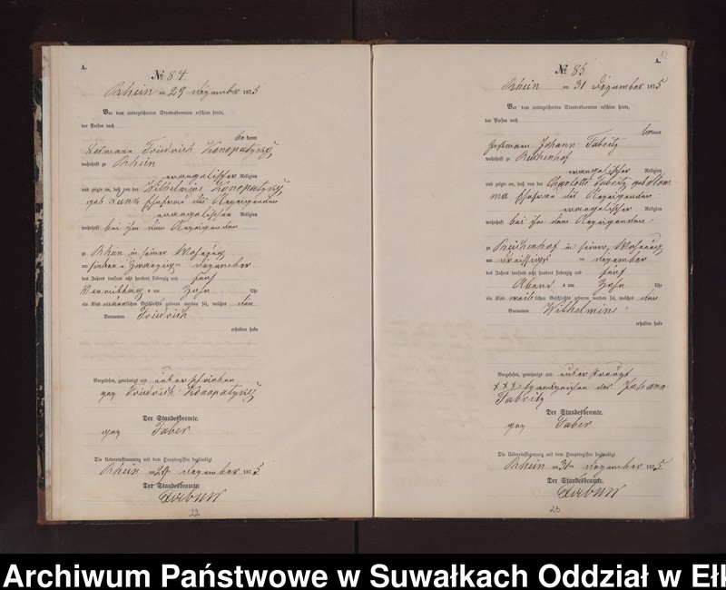 image.from.unit.number "Geburts-Neben-Register des Preussischen Standes-Amtes Rhein Kreis Lötzen"