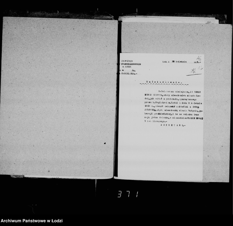 Obraz 17 z jednostki "Akta dotyczące urzędu stanu cywilnego i statystyki"