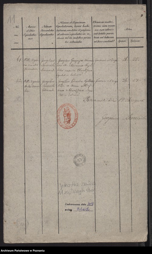 Obraz 8 z jednostki "Spis małżeństw"