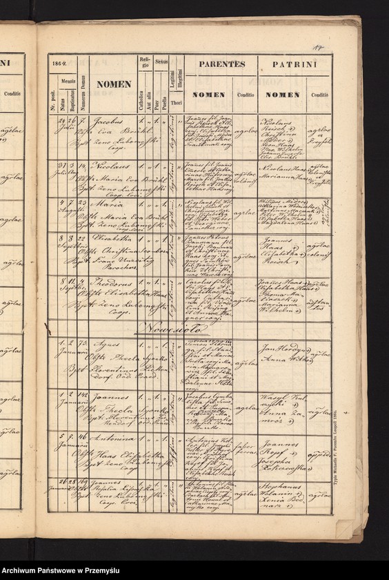 image.from.unit.number "[Kopie metryki urodzeń w parafii Cieszanów z lat 1864-1865]"