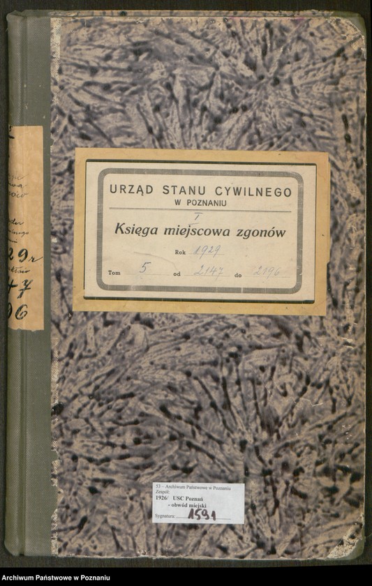 Obraz 2 z jednostki "Księga miejscowa zgonów tom V [Rejestr główny zgonów]"
