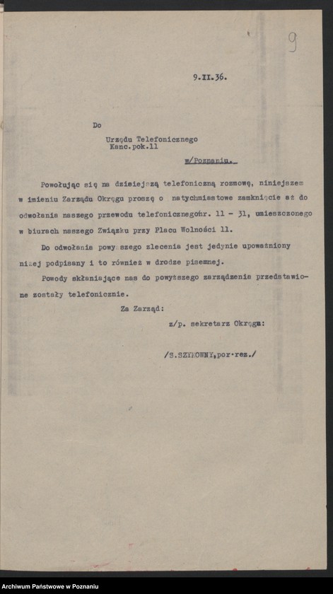 Obraz 13 z jednostki "I. Walny Zjazd Delegatów Okręgu Poznańskiego Związku Weteranów Powstań Narodowych 1.III.1936 r."