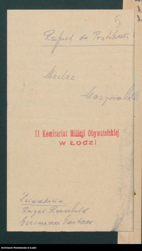 Obraz 7 z jednostki "[II Komisariat - protokoły i raporty patroli i posterunków]"