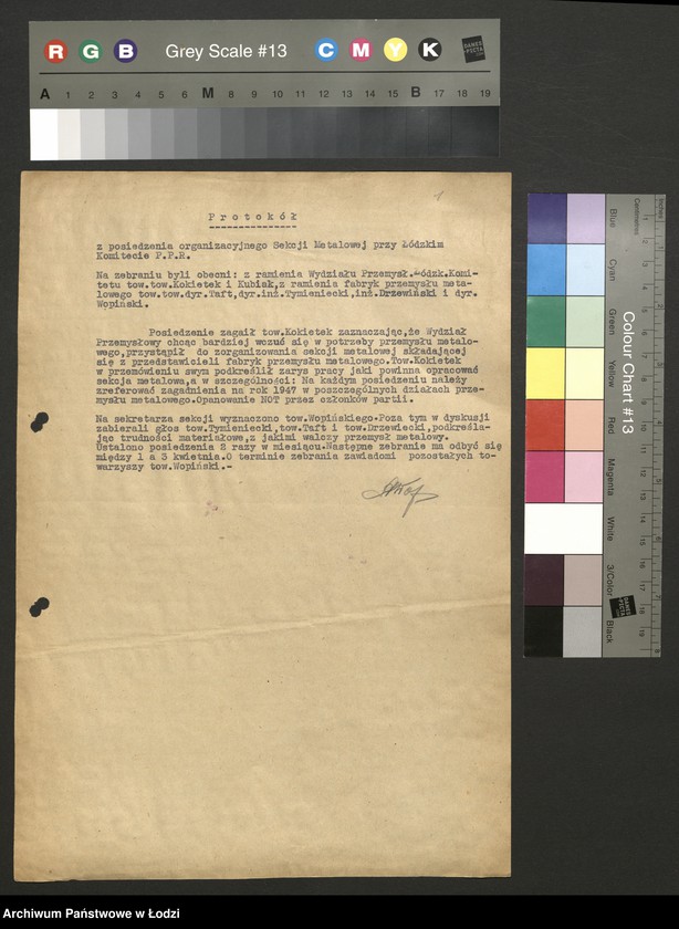 Obraz 2 z jednostki "Sekcja Metalowa; protokoły"