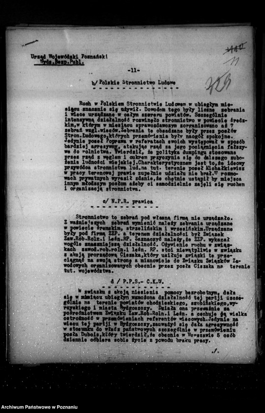 Obraz 15 z jednostki "Sprawozdania sytuacyjne z legalnego ruchu polityczno-społecznego za miesiące październik, listopad, grudzień 1931 r."