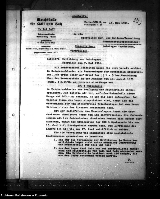 Obraz 16 z jednostki "Hermannsbad- Saline- Salzlager in Oberschlesien"