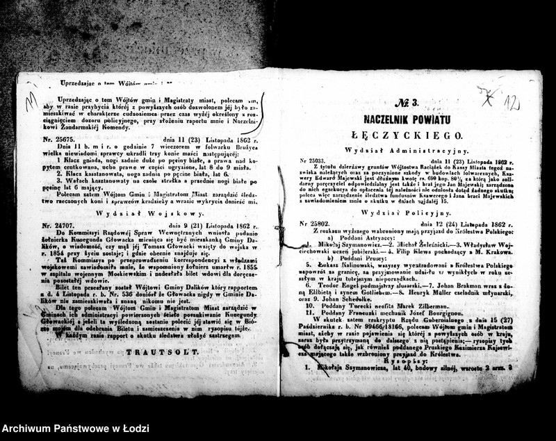 Obraz 11 z jednostki "Akta w przedmiocie urządzeń policyjnych i korespondencji w wypadkach krajowych"