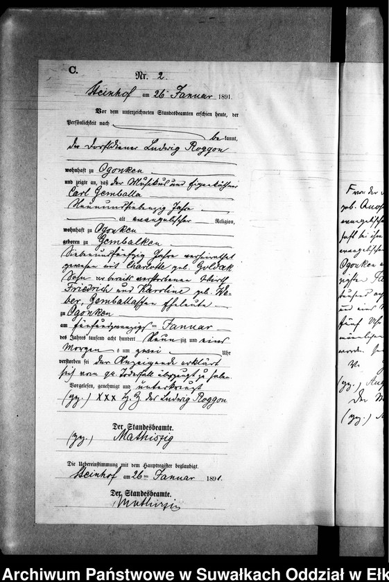 image.from.unit.number "Sterbe-Neben-Register des Preussischen Standes-Amtes Gr. Strengeln Kreis Angerburg"