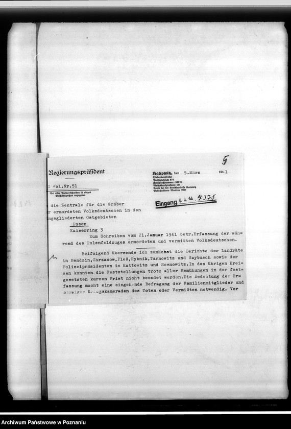 Obraz 9 z jednostki "Korespondencja w sprawie osób narodowości niemieckiej zaginionych w 1939 roku"