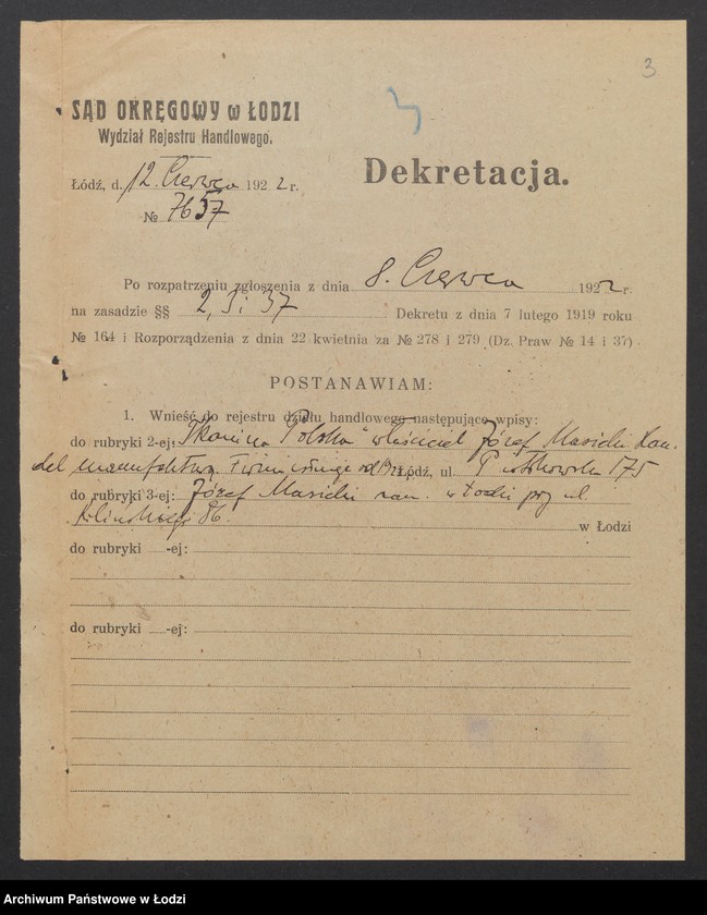 Obraz 5 z jednostki "„Tkanina Polska” – Józef Masicki – handel manufakturą"