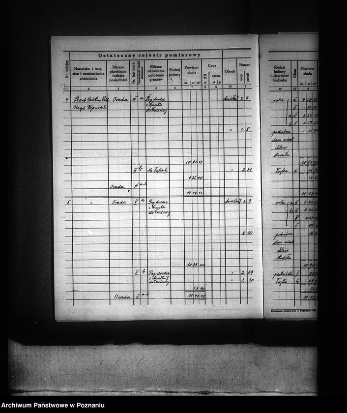 Obraz 11 z jednostki "Ostateczny i tymczasowy rejestr pomiarowy majątku Aniołka powiat kępiński"