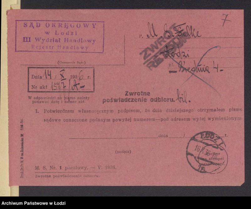 Obraz 9 z jednostki "Moszek Szyja Falke- skład skór"