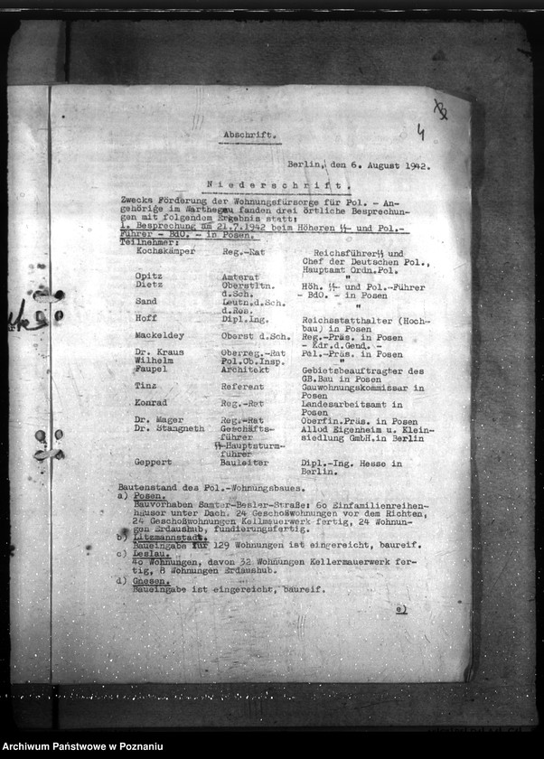 Obraz 8 z jednostki "Wohnungsfürsorge für Polizeiangehörige im Warthegau. Neubau: a) Erlasse, b) Schriftwechsel"