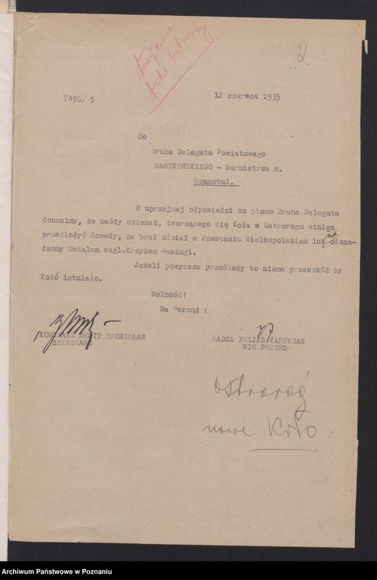 Obraz 5 z jednostki "Szamotuły - akta delegata powiatowego."