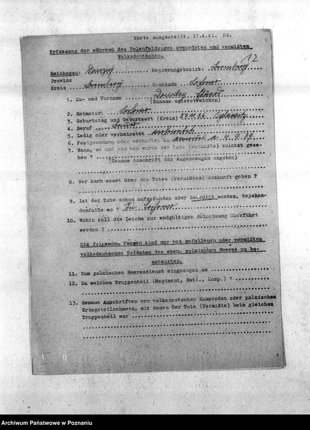 Obraz 16 z jednostki "Amtliche Meldungen Gemeinde Łochowo (Łoskowo). Kreis Bromberg (Bydgoszcz)"