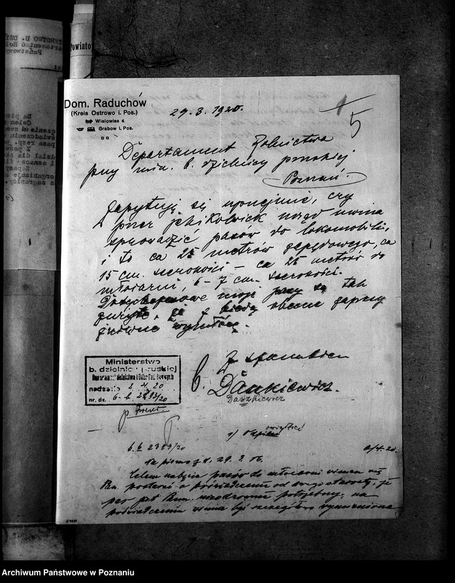 Obraz 9 z jednostki "Sprawy szczegółowo-administracyjne Pasy zapędne"