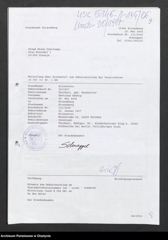 image.from.unit.number "Akta zbiorcze urodzeń z 1917 roku"