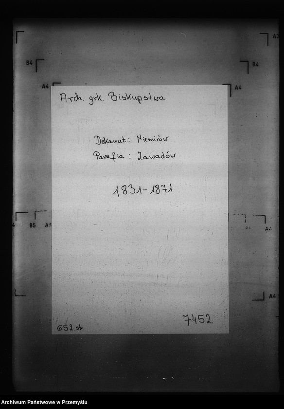 Obraz 4 z jednostki "[Kopie ksiąg metrykalnych parafii Zawadów (dekanat Niemirów)]"