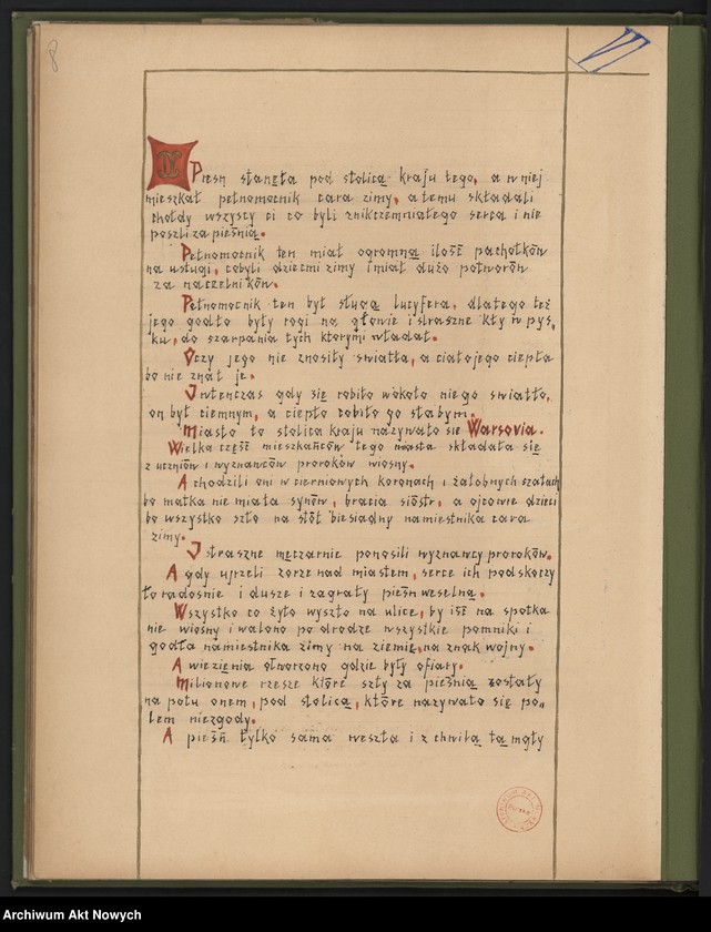 image.from.unit.number "Malisz Jan "Wizja poetyczna". Pieśń ofiarowana I. J. Paderewskiemu"