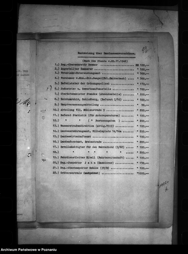 Obraz 19 z jednostki "Handkassenvorschüsse"