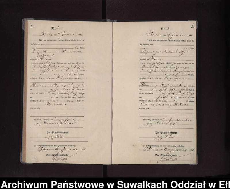 image.from.unit.number "Geburts-Neben-Register des Preussischen Standes-Amtes Rhein Kreis Loetzen"