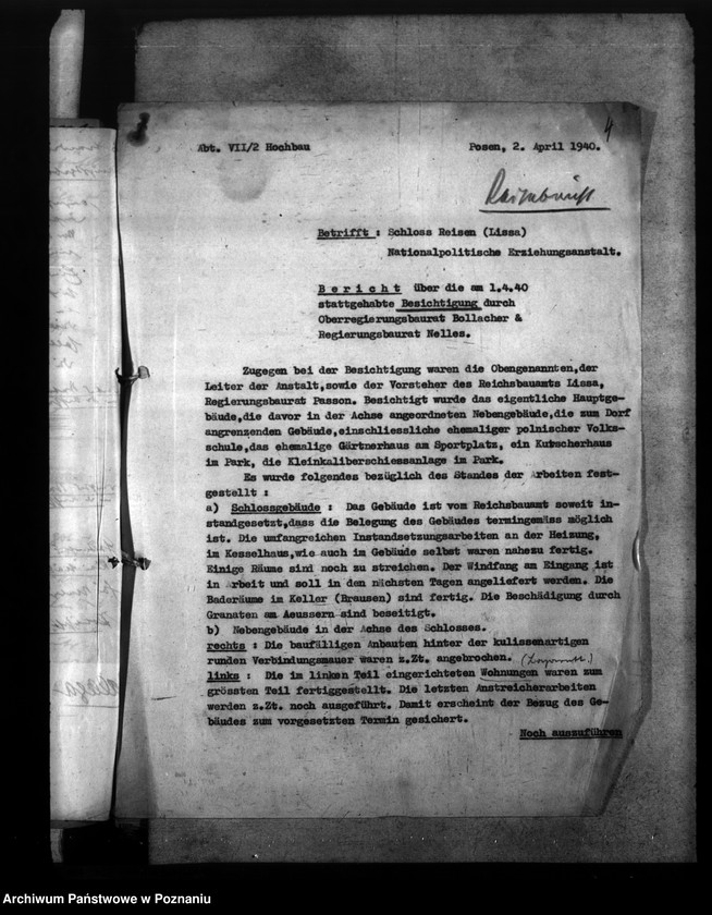 Obraz 8 z jednostki "Prace budowlane w zakładzie wychowawczym NSDAP w Rydzynie"