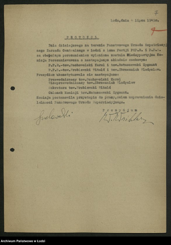 Obraz 8 z jednostki "Zarząd Centralny Państwowego Urzędu Repatriacyjnego; sprawozdania, protokoły, korespondencja [komórki PPR]"