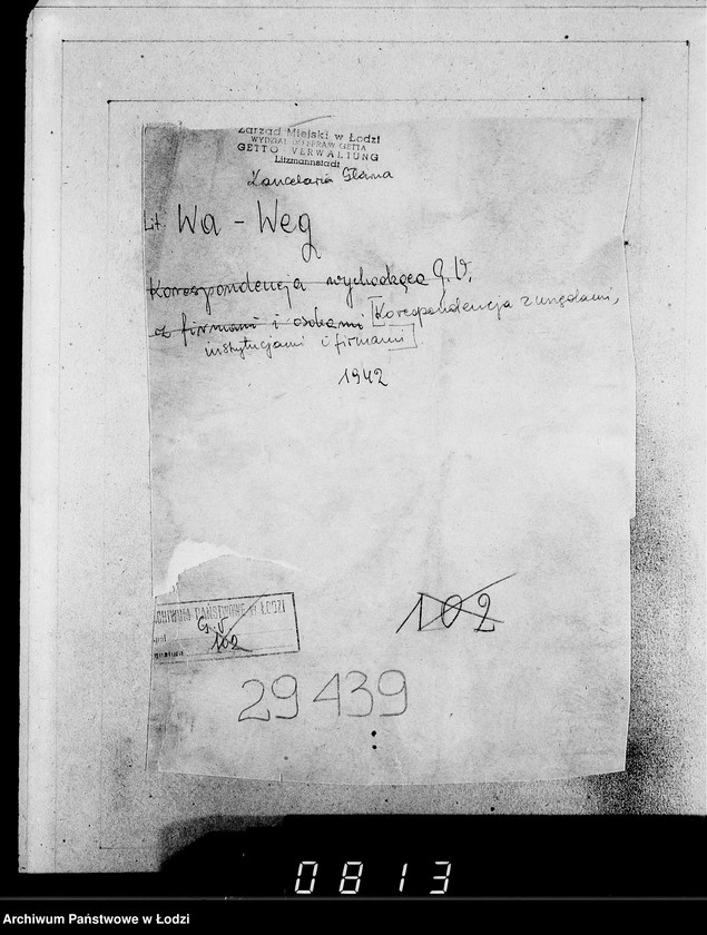 Obraz 5 z jednostki "[Korespondencja z urzędami, instytucjami i firmami]. Lit.Wa-Weg."