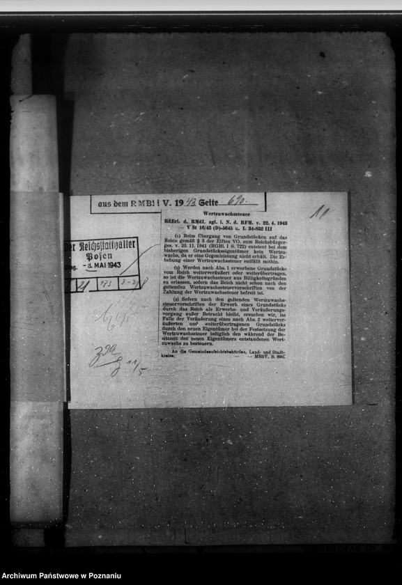 Obraz 15 z jednostki "Wertzuwachssteuer. Schankerlaubnissteuer"