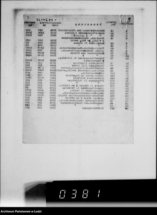 Obraz 13 z jednostki "Metallabteilung. [Listy przesyłkowe]"