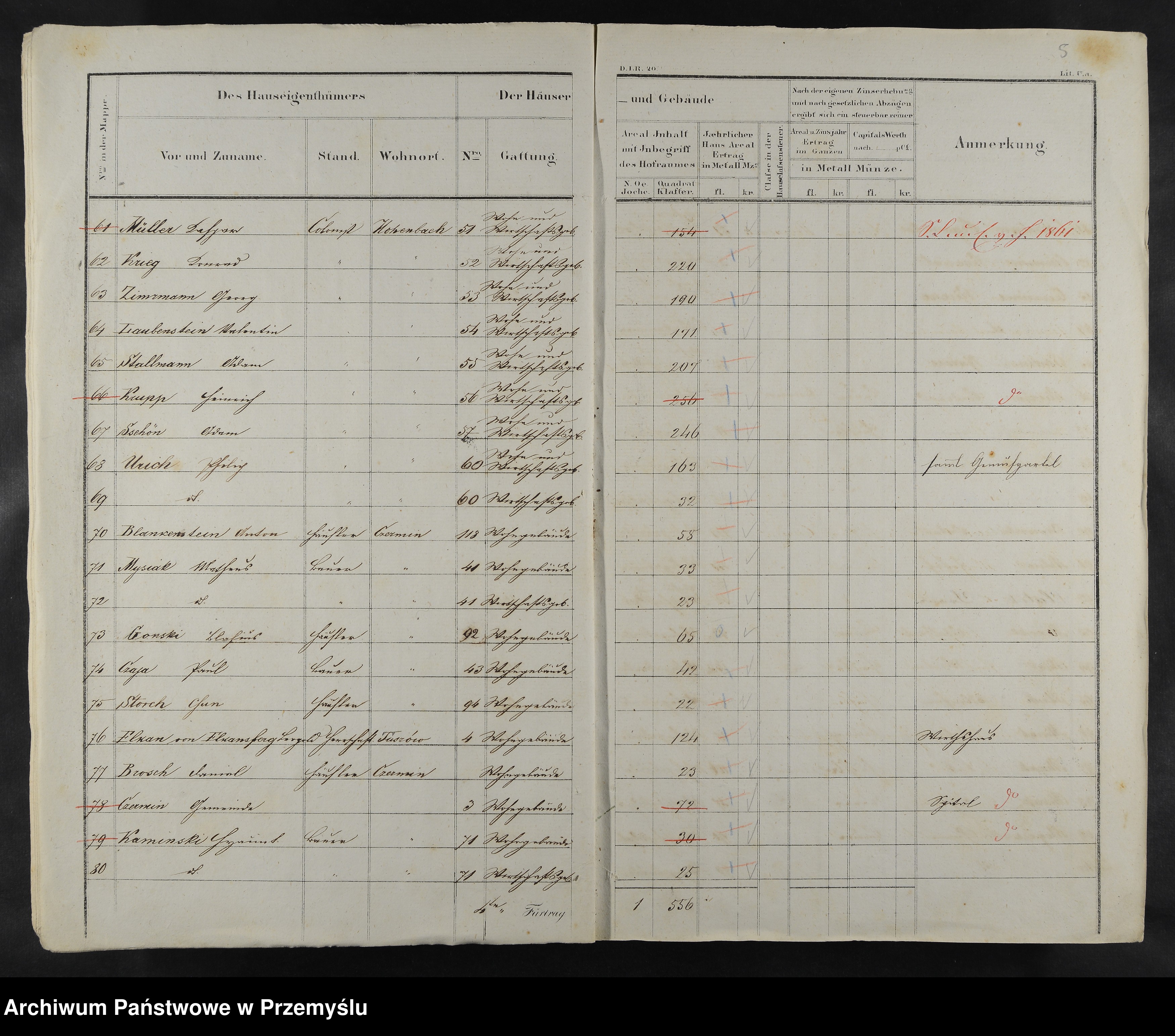 Skan z jednostki: Original Bau Parzellen Protocoll der Gemeinde. Original Grund Parzellen Protocoll der Gemeinde