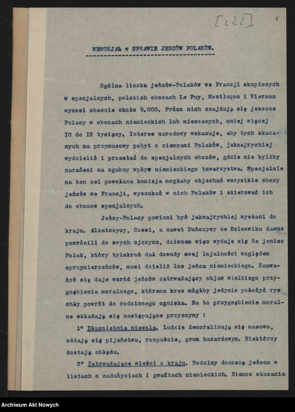 image.from.unit.number "Sprawy repatriacji Polaków, opieki nad Polakami - jeńcami, więźniami i internowanymi zagranicę, m.in. odpis listu W. Grabskiego do G. Clemenceau"