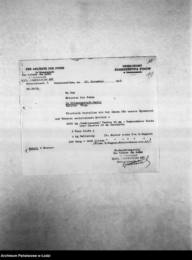 Obraz 14 z jednostki "Bedarfsmeldungen [Kopie skierowanych do GV zapotrzebowań na surowce, materiały, narzędzia, maszyny itp. potrzebne resortom pracy do produkcji]"