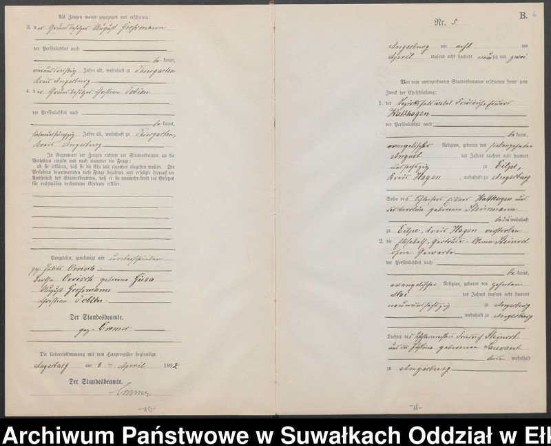 image.from.unit.number "Heiraths-Neben-Register des Preussischen Standes-Amtes Angerburg Kreis Angerburg"