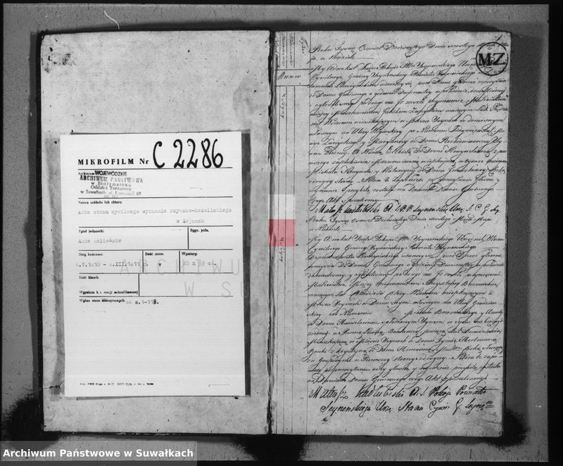 image.from.unit.number "Akta stanu cywilnego zaślubionych w gminie seyneńskiey od 1-go maja 1810 roku"