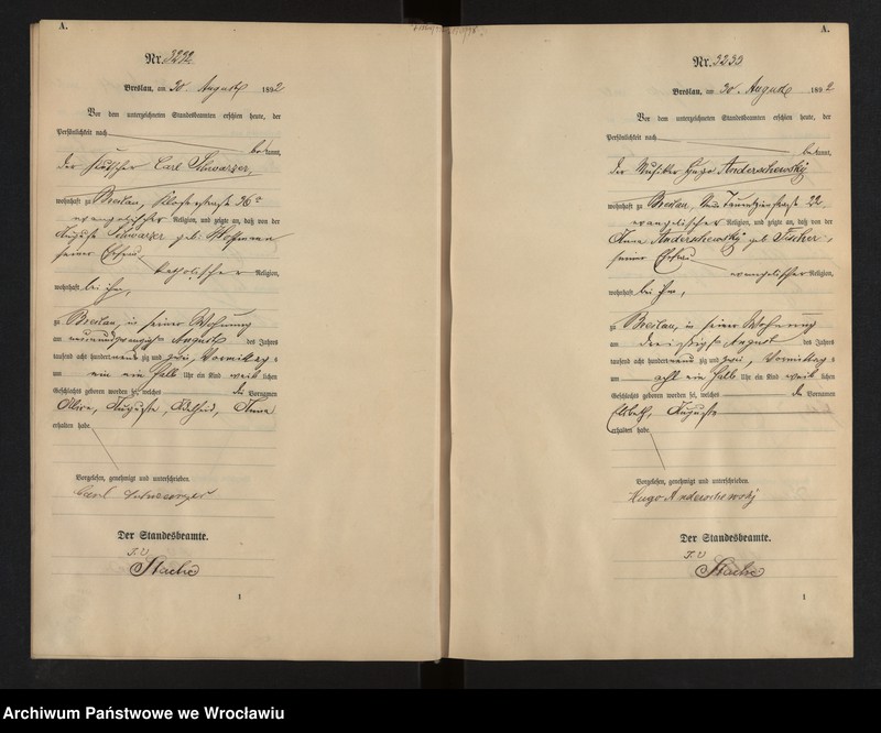 image.from.unit.number "Geburts-Haupt-Register Breslau II 1892 Band 9"