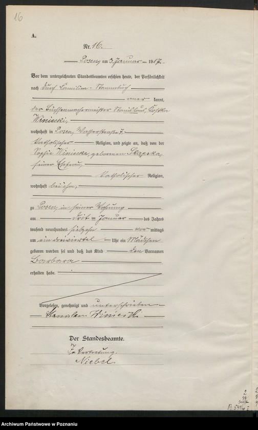 Obraz 18 z jednostki "Księga miejscowa urodzeń tom I [Rejestr główny urodzeń]"