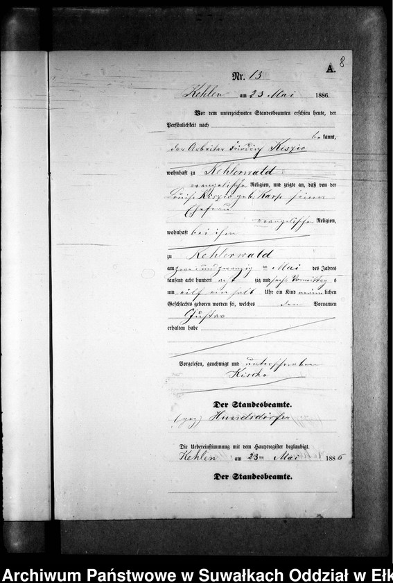 image.from.unit.number "Geburts-Neben-Register des Preussischen Standes-Amtes Kehlen Kreis Angerburg"