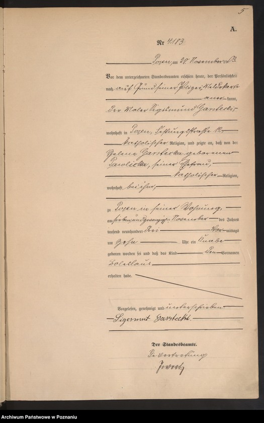 Obraz 8 z jednostki "Księga urodzeń tom VIII"