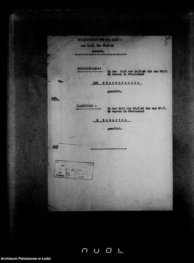 Obraz 6 z jednostki "Wöchentliche (monatliche) Tätigkeitsberichte des Ältesten der Juden"