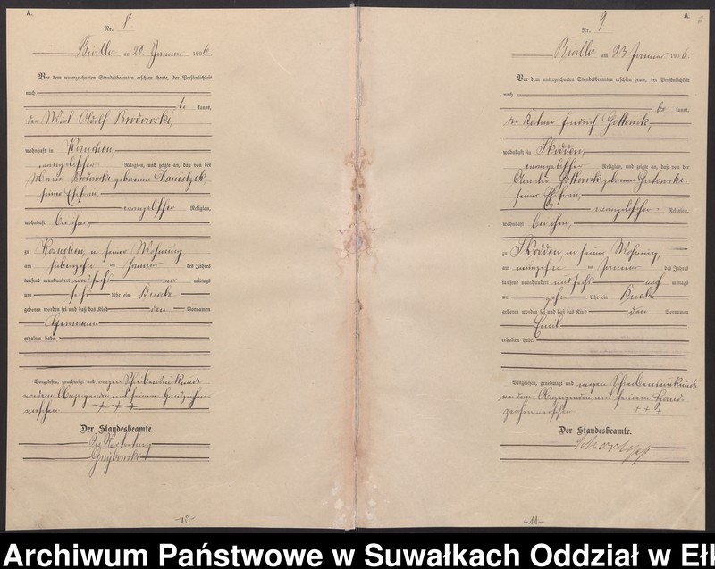 image.from.unit.number "Geburts-Haupt-Register des Königlichen Preussischen Standes-Amtes Bialla Kreis Johannisburg"