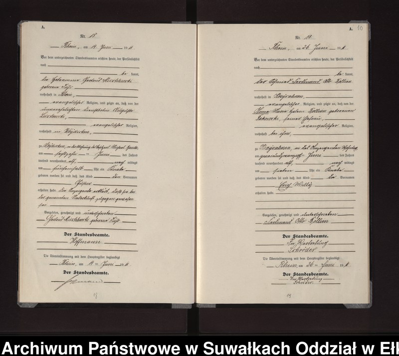image.from.unit.number "Geburts-Neben-Register des Königlichen Preussischen Standes-Amtes Gneist Kreis Lötzen"